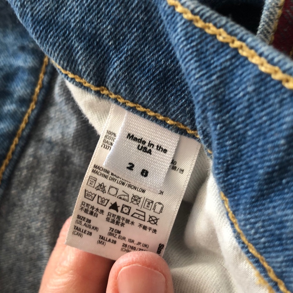 American Apparel Star and Stripe Denim Shorts - Blue and Red - Picture 3 of 4